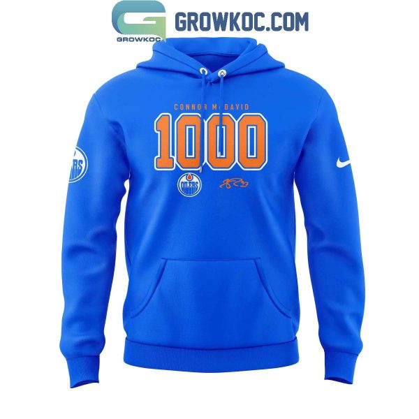 Edmonton Oilers Connor McDavid 1000 Career NHL Points 2024 Hoodie T-Shirt