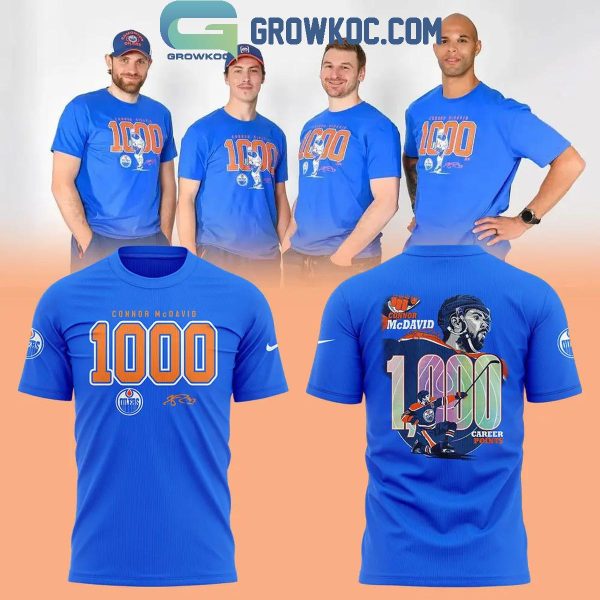 Edmonton Oilers Connor McDavid 1000 Career NHL Points 2024 Hoodie T-Shirt