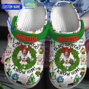 Elf OMG Santa I Know Him Merry Christmas 2024 Personalized Crocs Clogs