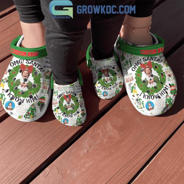 Elf OMG Santa I Know Him Merry Christmas 2024 Personalized Crocs Clogs