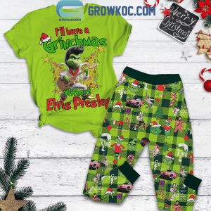 Elvis Presley I’ll Have A Grinchmas Without Presley Christmas Fleece Pajamas Set