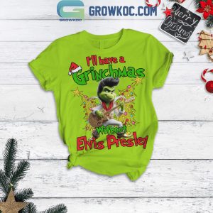 Elvis Presley I’ll Have A Grinchmas Without Presley Christmas Fleece Pajamas Set