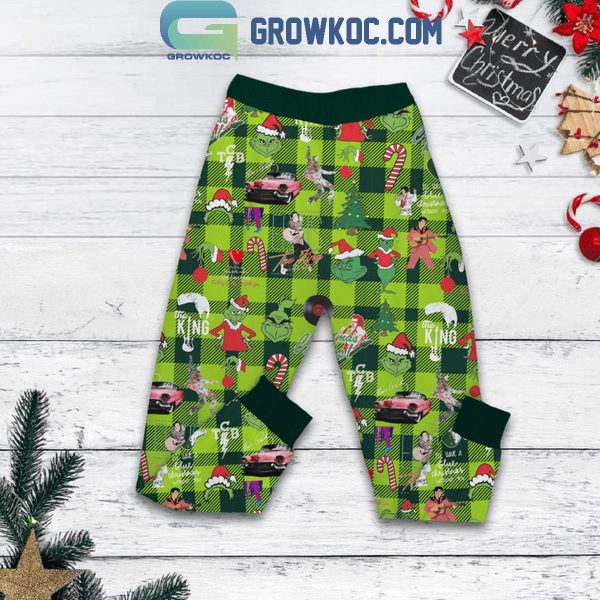 Elvis Presley I’ll Have A Grinchmas Without Presley Christmas Fleece Pajamas Set