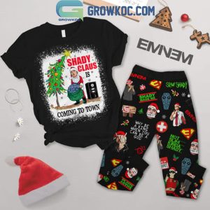 Eminem Shady Claus Is Coming To Town Christmas Fleece Pajamas Set