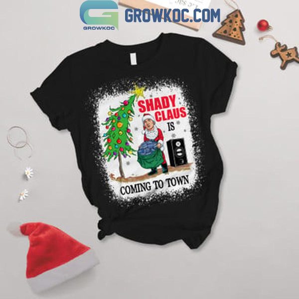 Eminem Shady Claus Is Coming To Town Christmas Fleece Pajamas Set