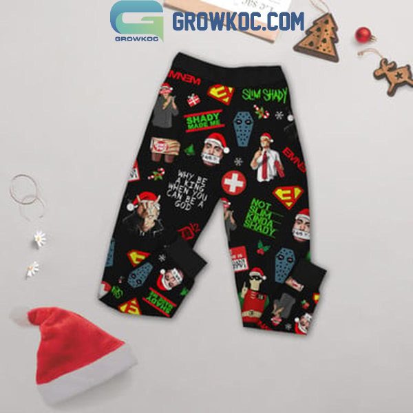 Eminem Shady Claus Is Coming To Town Christmas Fleece Pajamas Set