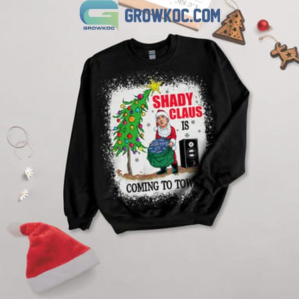 Eminem Shady Claus Is Coming To Town Christmas Fleece Pajamas Set Long Sleeve