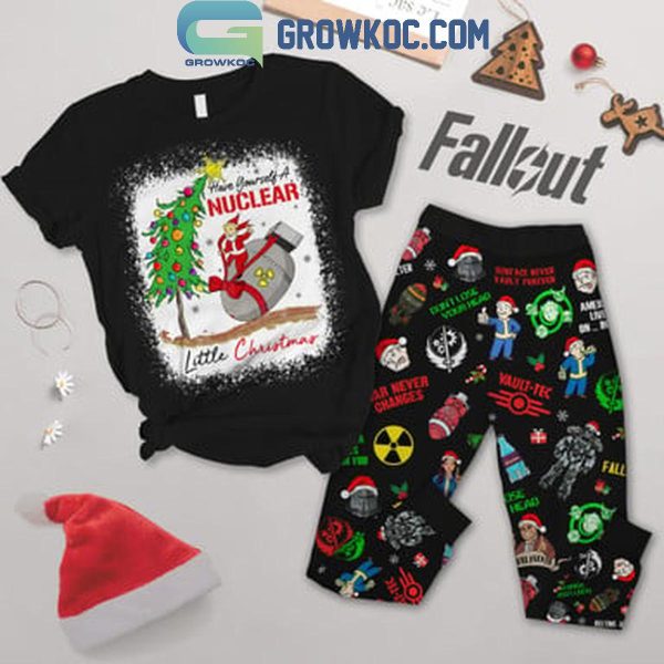 Fallout Have Yourself A Nuclear Little Christmas Fleece Pajamas Set