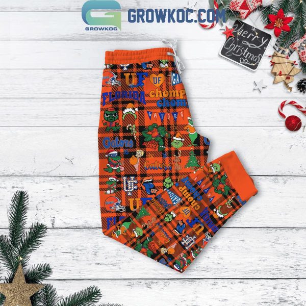 Florida Gators Merry Christmas With Love From The Grinch 2024 Fleece Pajamas Set