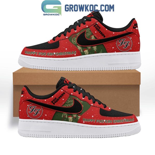 Foo Fighters Happy Fookin Christmas Air Force 1 Shoes