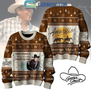 George Strait Here Comes A Merry Christmas Strait To You 2024 Ugly Sweater