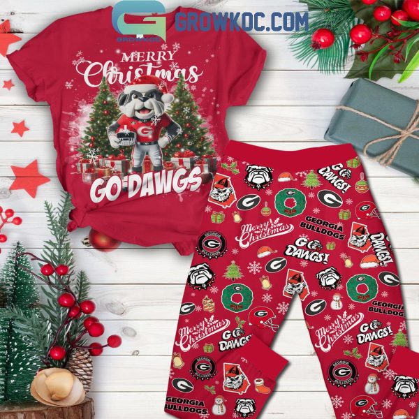 Georgia Bulldogs 2024 Football Merry Christmas Go Dawgs Fleece Pajamas Set