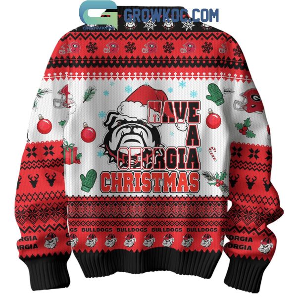 Georgia Bulldogs 2024 Have A Georgia Christmas Football Ugly Sweater