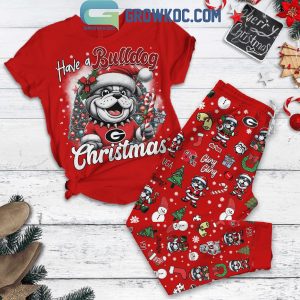 Georgia Bulldogs Football Have A Bulldog Christmas 2024 Fleece Pajamas Set