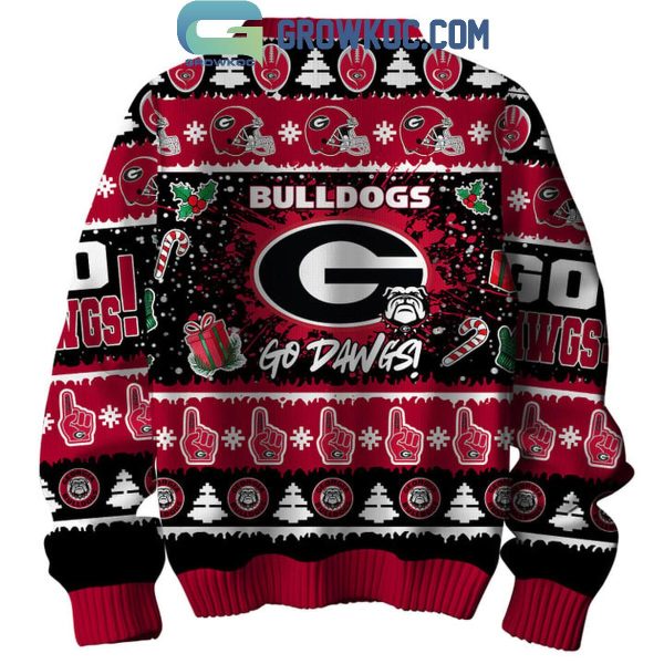 Georgia Bulldogs Go Dawgs Festive Dawgs Merry Times Christmas Ugly Sweater