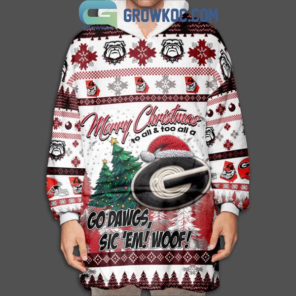 Georgia Bulldogs Go Dawgs They Not Like Us Christmas Oodie Hoodie Blanket