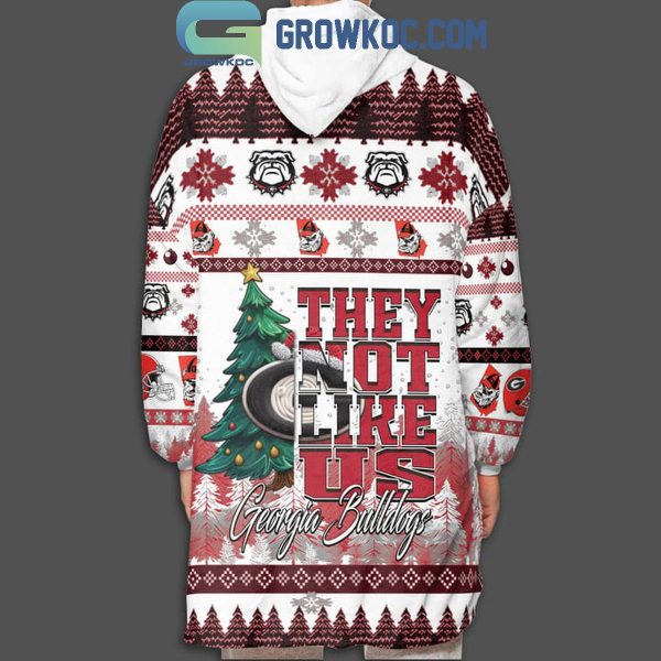 Georgia Bulldogs Go Dawgs They Not Like Us Christmas Oodie Hoodie Blanket