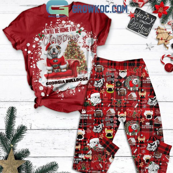 Georgia Bulldogs I Will Be Home For 2024 Christmas Fleece Pajamas Set