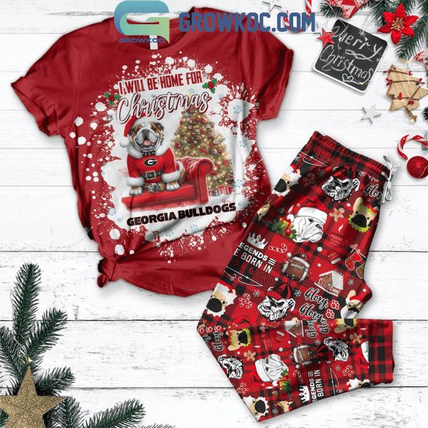 Georgia Bulldogs I Will Be Home For 2024 Christmas Fleece Pajamas Set