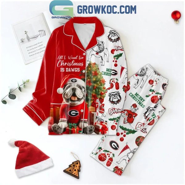 Georgia Bulldogs Merry Christmas And Happy New Year 2025 Polyester Pajamas Set