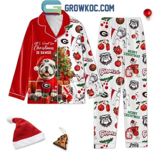 Georgia Bulldogs Merry Christmas And Happy New Year 2025 Polyester Pajamas Set