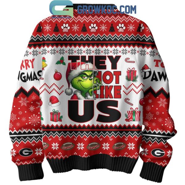 Georgia Bulldogs The Grinch Not Like Us Merry Christmas Ugly Sweater