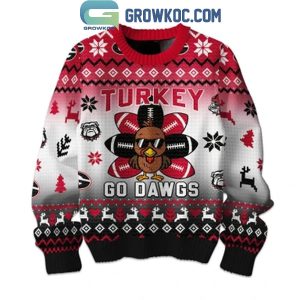 Georgia Bulldogs Turkey Go Dawgs Happy Thanksgiving Holidays 2024 Ugly Sweater