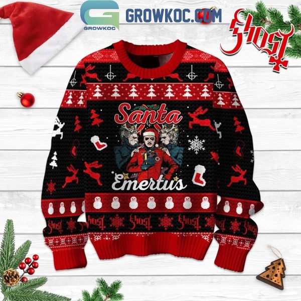 Ghost Merry Christmas Santa Emertus Ugly Sweater