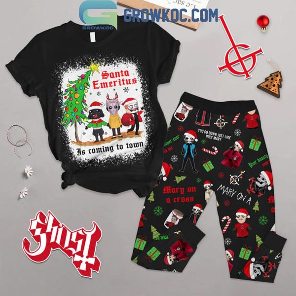 Ghost Santa Emeritus Is Coming To Town Christmas Fleece Pajamas Set