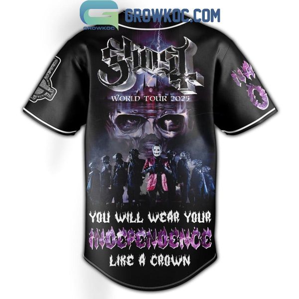 Ghost Wearing Your Independence Like A Crown Tour Personalized Baseball Jersey