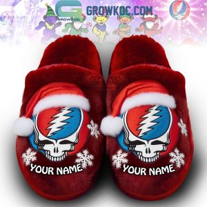 Grateful Dead 2024 Merry Christmas Personalized Fleece House Slippers