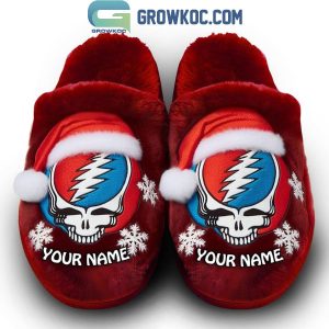 Grateful Dead 2024 Merry Christmas Personalized Fleece House Slippers