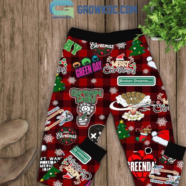 Green Day Boulevard Of Broken Dreams Christmas Fleece Pajamas Set