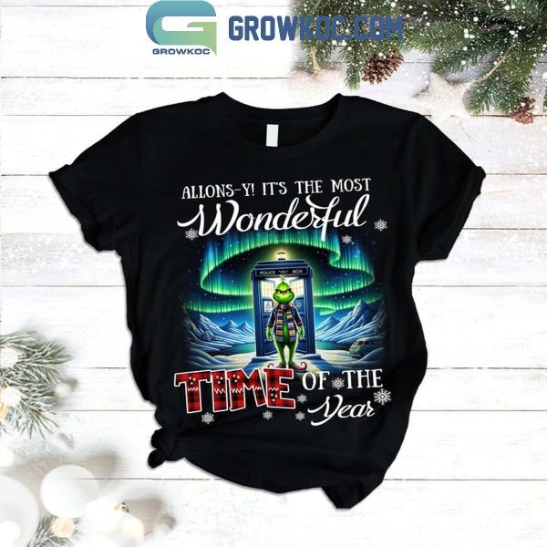 Grinch Doctor Who Christmas The Most Wonderful Time Of The Year Fleece Pajamas Set