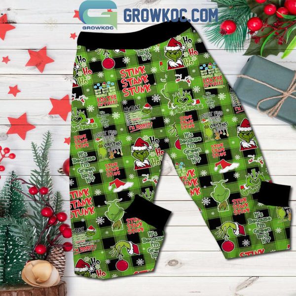 Grinch This Is Official Family Christmas Fleece Pajamas Set