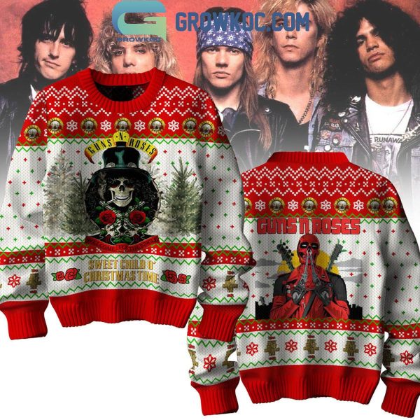 Guns N’ Roses Sweet Child Christmas Time Deadpool Time Ugly Sweater