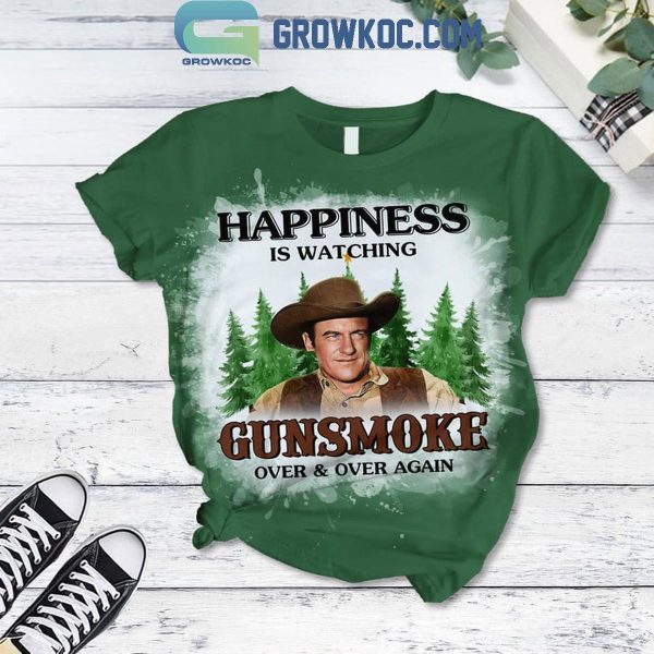 Gunsmoke Happiness Is Watching Over And Over Again Christmas Fleece Pajamas Set