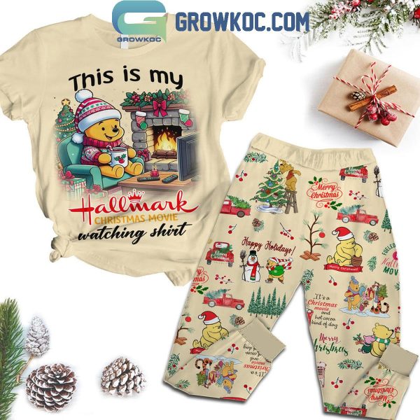 Hallmark 2024 This Is My Christmas Movie Watching Shirt Fleece Pajamas Set