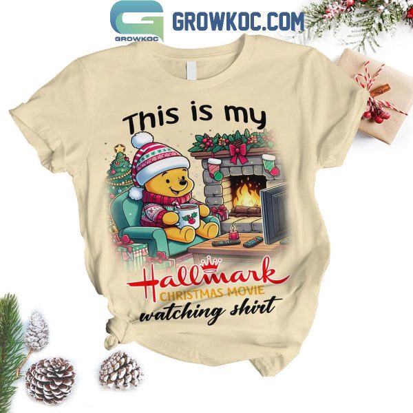 Hallmark 2024 This Is My Christmas Movie Watching Shirt Fleece Pajamas Set