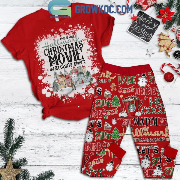 Hallmark Christmas Watching 2024 Movie Fleece Pajamas Set