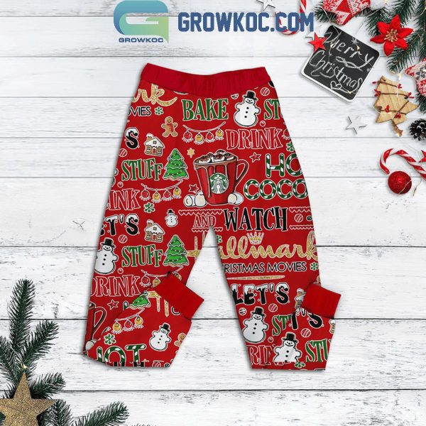 Hallmark Christmas Watching 2024 Movie Fleece Pajamas Set