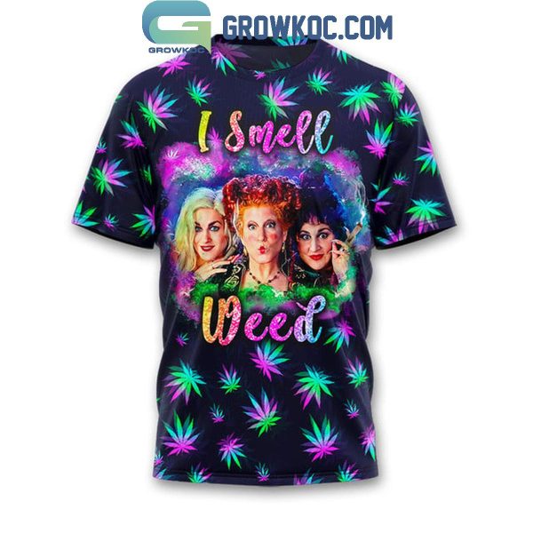 Hocus Pocus Seamless Neon Weed I Smell Weed Hoodie T-Shirt