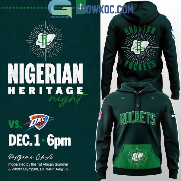 Houston Rockets 2024 Nigerian Heritage Night Hoodie T-Shirt