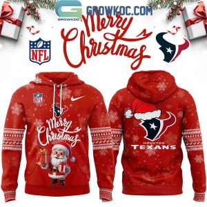 Houston Texans Santa Claus 2024 Merry Christmas Festive Hoodie T-Shirt