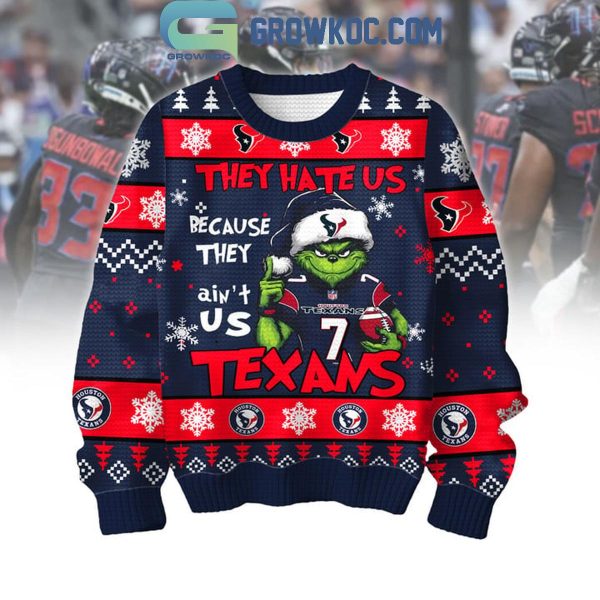 Houston Texans They Hate Us Cause They Ain’t Us Texans Grinch Ugly Sweater