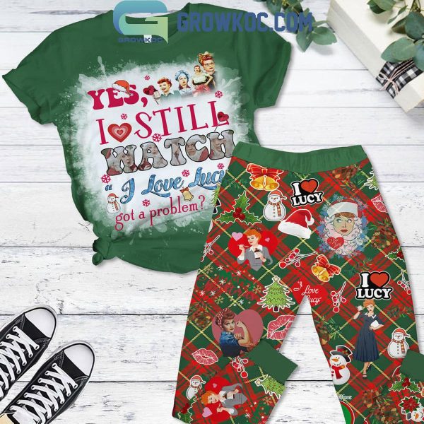 I Love Lucy Yes Still Watch It Gor A Problem In Christmas Fleece Pajamas Set