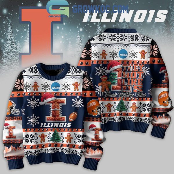 Illinois Fighting Illini Football They Not Like Us Christmas Ugly Sweater