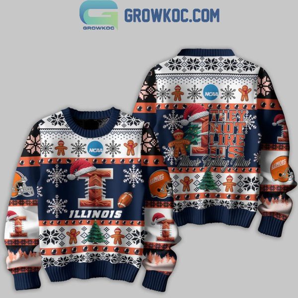 Illinois Fighting Illini Football They Not Like Us Christmas Ugly Sweater