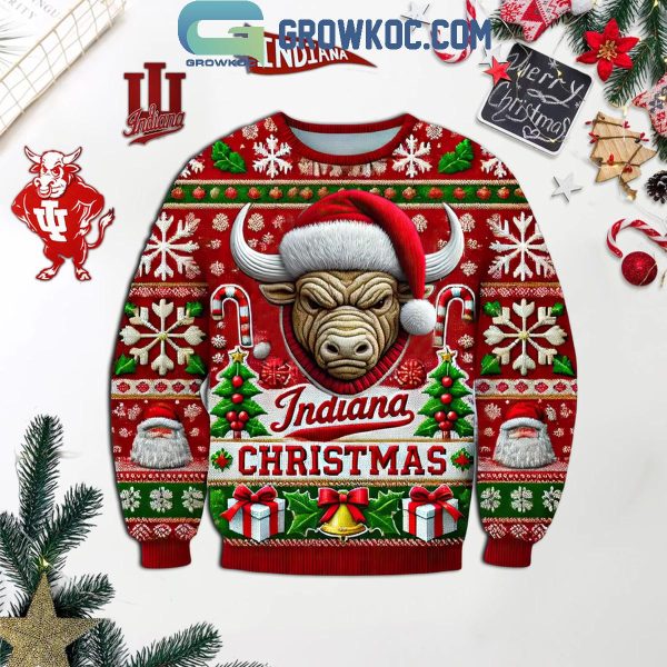 Indiana Hoosiers Bison Indiana Christmas Ugly Sweater