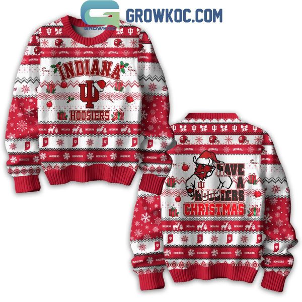 Indiana Hoosiers Have A Hoosiers Christmas Happy Holidays Ugly Sweater